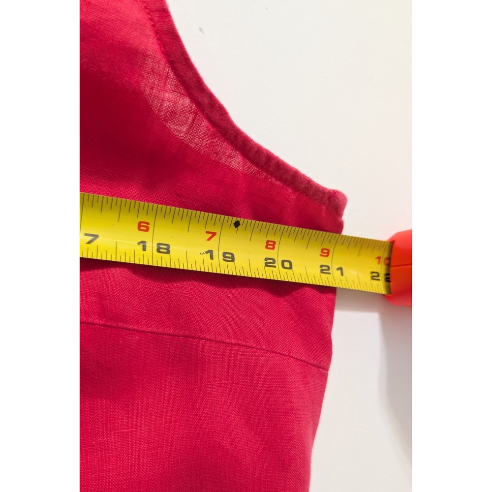 J Jill Love Linen Medium Red A-Line Maxi Dress Sleeveless Pockets Minimalist - Picture 9 of 11